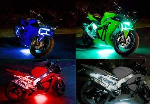 Blue 15-smd 20 Led Strip Light Scooter Car Motorcycle Glow Toggle 3ft Wire