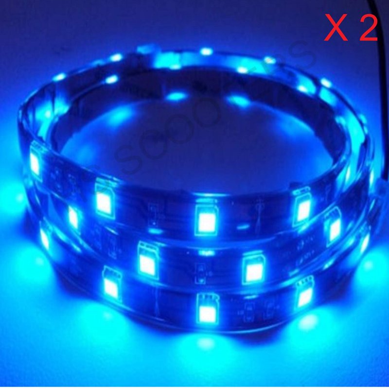 Blue 15-smd 20 Led Strip Light Scooter Car Motorcycle Glow Toggle 3ft Wire