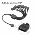 Uxcell Argb Splitter Cable 1 Female To 8 3 Pin Extension Connector Cord Wire For 5050 3528 Led Light Strips 30cm Length