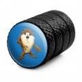 Looney Tunes Taz Wild Man Tire Rim Wheel Aluminum Valve Stem Caps