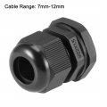 Uxcell M22x1 5 Cable Gland 7mm-12mm Wire Hole Waterproof Nylon Joint Adjustable Locknut With Washer Black 20pcs