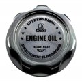 Vms Racing Gunmetal Oil Cap With Silver Engine Notice Emblem In Cnc Machined Billet Aluminum Compatible Honda Acura Integra
