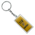 Graphics More Rectangle Florida International Panthers Logo Keychain In Chrome Plated Metal