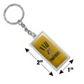 Graphics More Rectangle Florida International Panthers Logo Keychain In Chrome Plated Metal