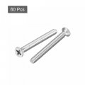 Uxcell 8 -32x1-1 2 Flat Head Machine Screws Phillips 304 Stainless Steel Bolts 60pcs