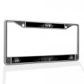 Fastasticdeals Metal Insert License Plate Frame An Silhouette Wolf With Yellow Eyes Weatherproof Car Accessories Chrome 2 Holes 