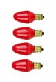 Red Mini C7 Incandescent Night Light Bulbs E12 Candelabra Base 120v 5w 4 Pack For Holiday Party And Nighttime Safety 