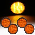 4 Pack In 6 Led Round Trailer Tail Lights Amber Side Marker Clearance Waterproof Rear Brake And Turn Signal Lamps For 