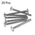Uxcell 1 4-20x2-1 2 Carriage Bolt Round Head Square Neck 304 Stainless Steel 25pcs