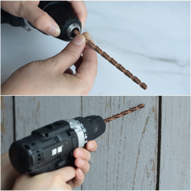 M35 High Speed Steel Parabolic Flute Drill Bit 10 5mm Drilling Diameter 184mm Length Gold Oxide Cobalt Round Shank