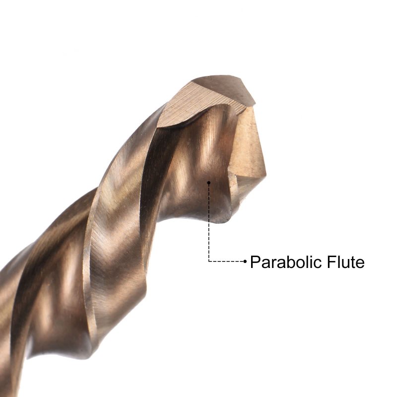 M35 High Speed Steel Parabolic Flute Drill Bit 10 5mm Drilling Diameter 184mm Length Gold Oxide Cobalt Round Shank