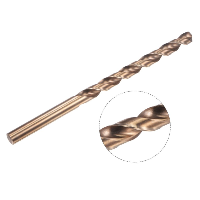 M35 High Speed Steel Parabolic Flute Drill Bit 10 5mm Drilling Diameter 184mm Length Gold Oxide Cobalt Round Shank