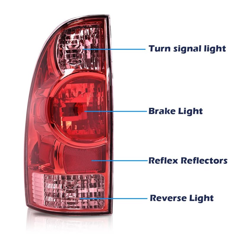 Tail Light Assembly For Toyota Tacoma Pickup 2005-2015 Rear Left Driver Side Brake Lamp Red Lens 8156004150 To2800158