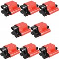 Ena Set Of 8 Red Square Ignition Coil Pack For Cadillac Gmc Chevrolet Hummer Savana 1500 2500 3500 Silverado Escalade Express 