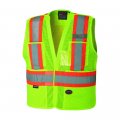 Pioneer V1021560u Hi-vis Safety Tear-away Vest Yellow Green Small Medium