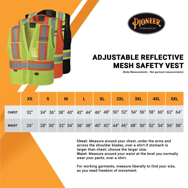 Pioneer V1021560u Hi-vis Safety Tear-away Vest Yellow Green Small Medium