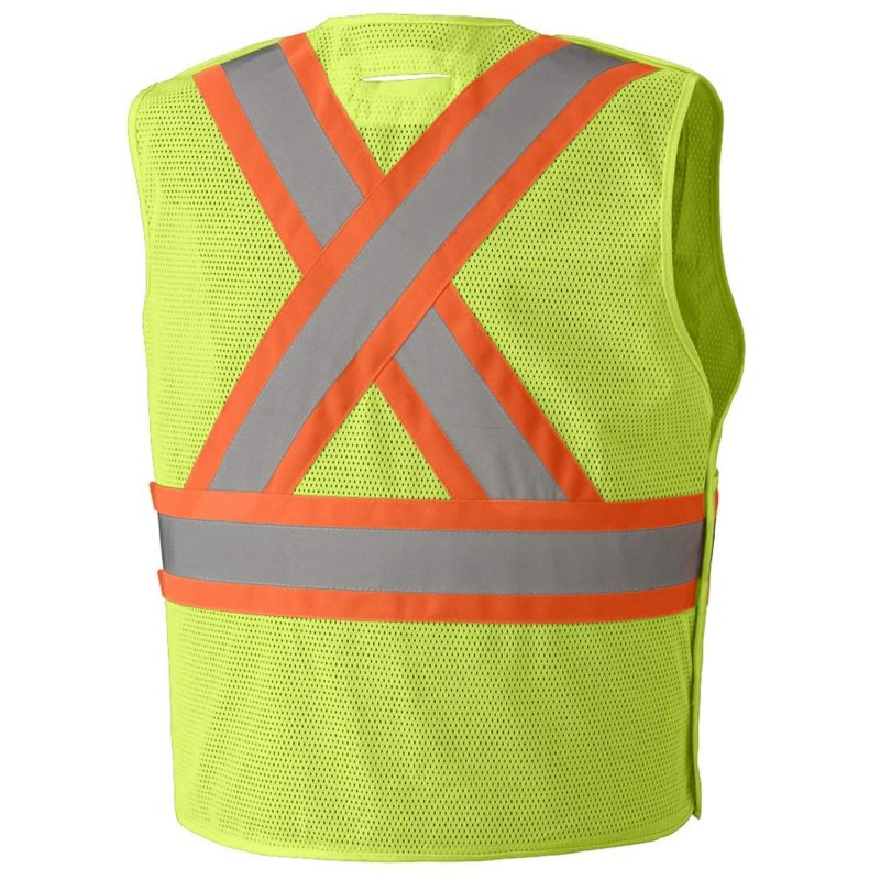 Pioneer V1021560u Hi-vis Safety Tear-away Vest Yellow Green Small Medium