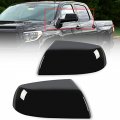 Kuafu Mirror Covers Caps Kit Compatible With 2007-2022 Toyota Tundra Crewmax Sequoia Glossy Black