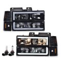 Led Headlights Bumper Lamp Fit 1994-1999 Gmc C1500 K1500 Yukon C2500 K2500 Suburban 1994-2000 C3500 K3500 Smoky Lens Black 