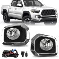 Front Bumper Fog Light Assembly Kit For 2016 2023 Toyota Tacoma Sr Sr5 Pickup Truck Chrome Halogen Lamps With Wiring Harness 