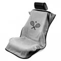 Grey Seat Protector Towel Covers With Tennis Racket Logo 1 Pair Universal Fit Terry Cotton Front Car Sa100trcqge 