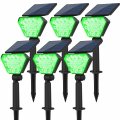 T-sun Solar Spotlights 16 Led Outdoor Lights Green Landscape Ip65 Waterproof Spot Garden Flood Light For Yard Lawn Path 6 Pack 