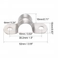 Uxcell 16mm 0 6 Rigid Pipe Strap 2 Holes 304 Stainless Steel Tension Tube Clip Clamp 8pcs