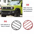 Junleli For Jimny 2019 2020 2021 2022 Front Headlight Lamp Protector Decoration Cover Trim Car Exterior Accessories Iron Black