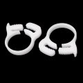 Uxcell 22 8mm-24 8mm Double Gripping Ratchet Type Plastic Hose Clamps Clips White 4 Pcs