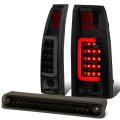 Compatible With 88-00 Chevy Gmc C K 3d Led C-bar Tail Light 3rd Third Brake Cargo Lamp Black Smoked
