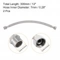 Uxcell 12 Inch Long Faucet Supply Line Connector 2pcs G3 8 Female Compression Thread X Male Straight 304 Stainless Steel Water