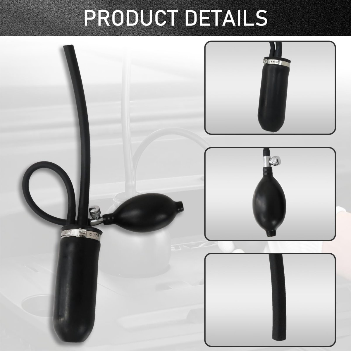 Universal Easy Intake Adapter Inflatable Block Off Bladder For 12v Vehicle Pipe Fuel Leakage Detector Diagnostic Tester With