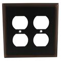 Cosmas 65044-orb Oil Rubbed Bronze Double Duplex Electrical Outlet Wall Plate 