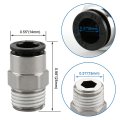 Baomain Pneumatic Fittings Pc8-02 8mm Tube To 1 4 Thread Quick Connect Coupler Pack Of 5