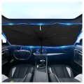 Car Windshield Sun Shade Umbrella For Cars And Suvs Foldable Heat Insulating Sunshade With Titanium Silver Coating 57 09 X 33 