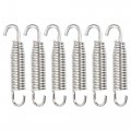 X Autohaux 6 Pcs 58mm 2 28 Muffler Exhaust Pipe Spring For Motorcycle Universal Stainless Steel Silver Tone