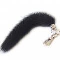Fosrion Real Mink Marten Tail Fur Key Chain Hook Ring For Offic Motor Car Jeep Truck Motorcycle Motorbike Black 
