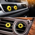 Tallew 8 Pcs Cute Sunflower Steering Wheel Cover Yellow Keychain For Women Delightful Car Accessories Leather Bracelet Key Ring 