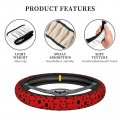 Dujiea Polka Dot Ladybug Elastic Stretch Steering Wheel Cover Anti-slip And Durable Car Accessories For Women Men 15 Inch