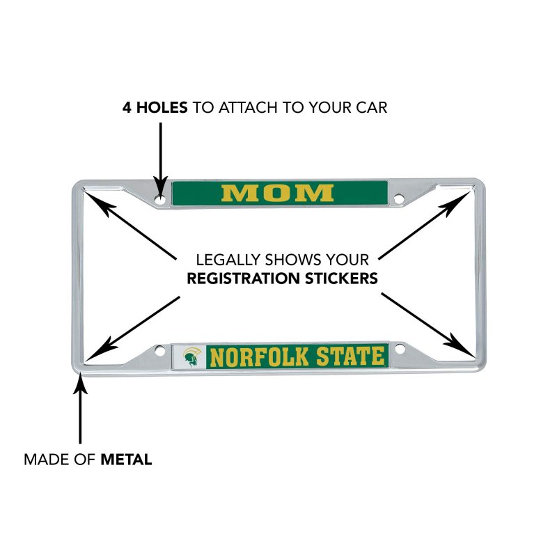 Desert Cactus Norfolk State University Metal License Plate Frame For Front Or Back Of Car Officially Licensed Mom 
