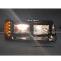 Headlight With Amber Led Turn Signal Light And Chrome Bezel Back Housing Base Driver Passenger Side Fit 1989-2003 Freightliner