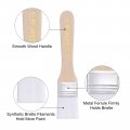 Uxcell 1 Width Small Paint Brush Nylon Bristle With Wood Handle Painting Tool For Wall Door Cabinets Furniture Fences White