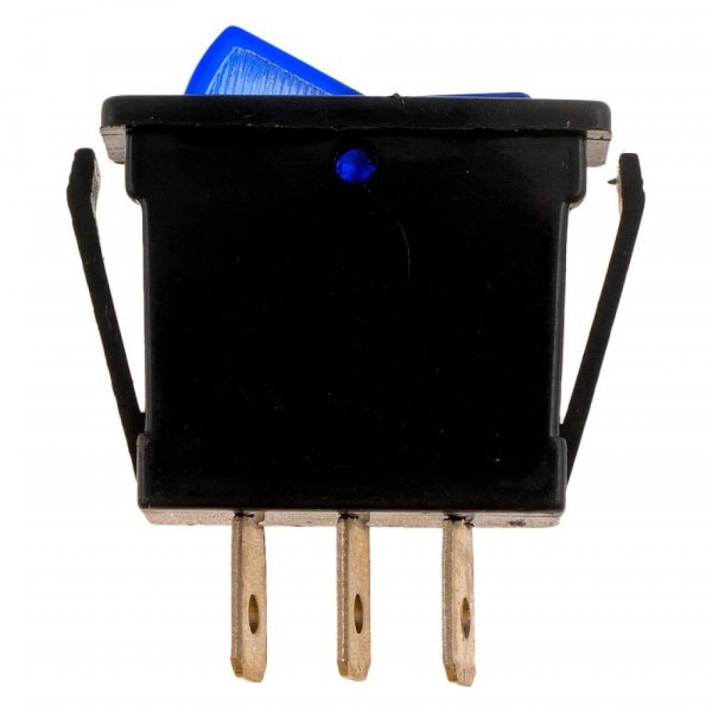 Rocker Switch Plastic Housing Blue 20 A Amperage Rating Illuminated Single Pole Type