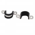 Uxcell 18mm Dia Rubber Lined U Shaped 304 Stainless Steel Pipe Clip Hose Clamp 4pcs