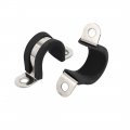 Uxcell 18mm Dia Rubber Lined U Shaped 304 Stainless Steel Pipe Clip Hose Clamp 4pcs