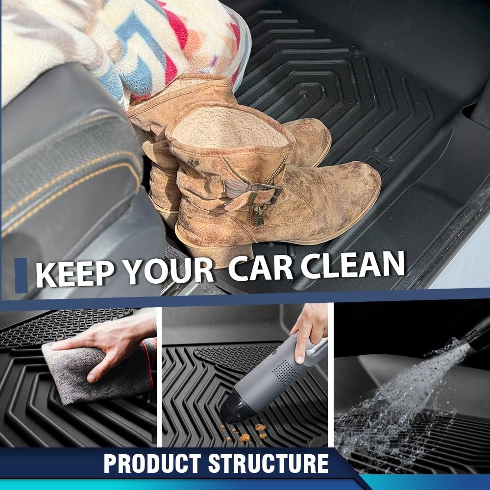 Tpe All Weather Floor Mats For Buick Envision 2021 2022 2023 4 Piece Set Including 1st 2nd Row And 3rd Cargo Liners Black Non
