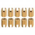 Uxcell Self Tapping Threaded Inserts 10pcs Inner M6-1 Outer M10x14 Brass Slotted Thread Repair Nuts