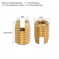 Self Tapping Threaded Inserts 10pcs Inner M6-1 Outer M10x14 Brass Slotted Thread Repair Nuts