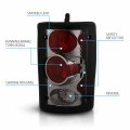 Amerilite Smoke Replacement Brake Tail Lights Set For Ford Excursion Econoline Van Passenger And Driver Side