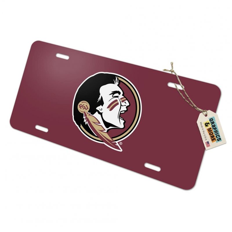 Florida State University Logo Novelty Metal Vanity License Plate 6 In X 12 Uv And Water Resistant Aluminum For North American